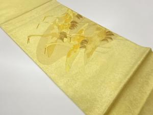 本家加納織物製　引箔鶴模様織出し袋帯